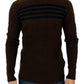 Elegant Crewneck Striped Sweater Pullover - SEHABRANDS