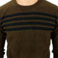 Elegant Crewneck Striped Sweater Pullover - SEHABRANDS