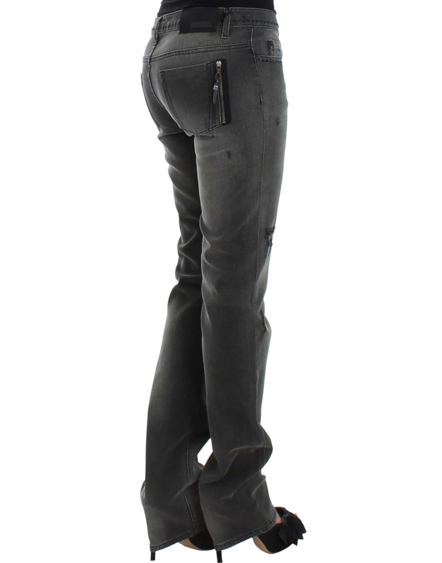 Chic Gray Straight Leg Denim Delight - SEHABRANDS