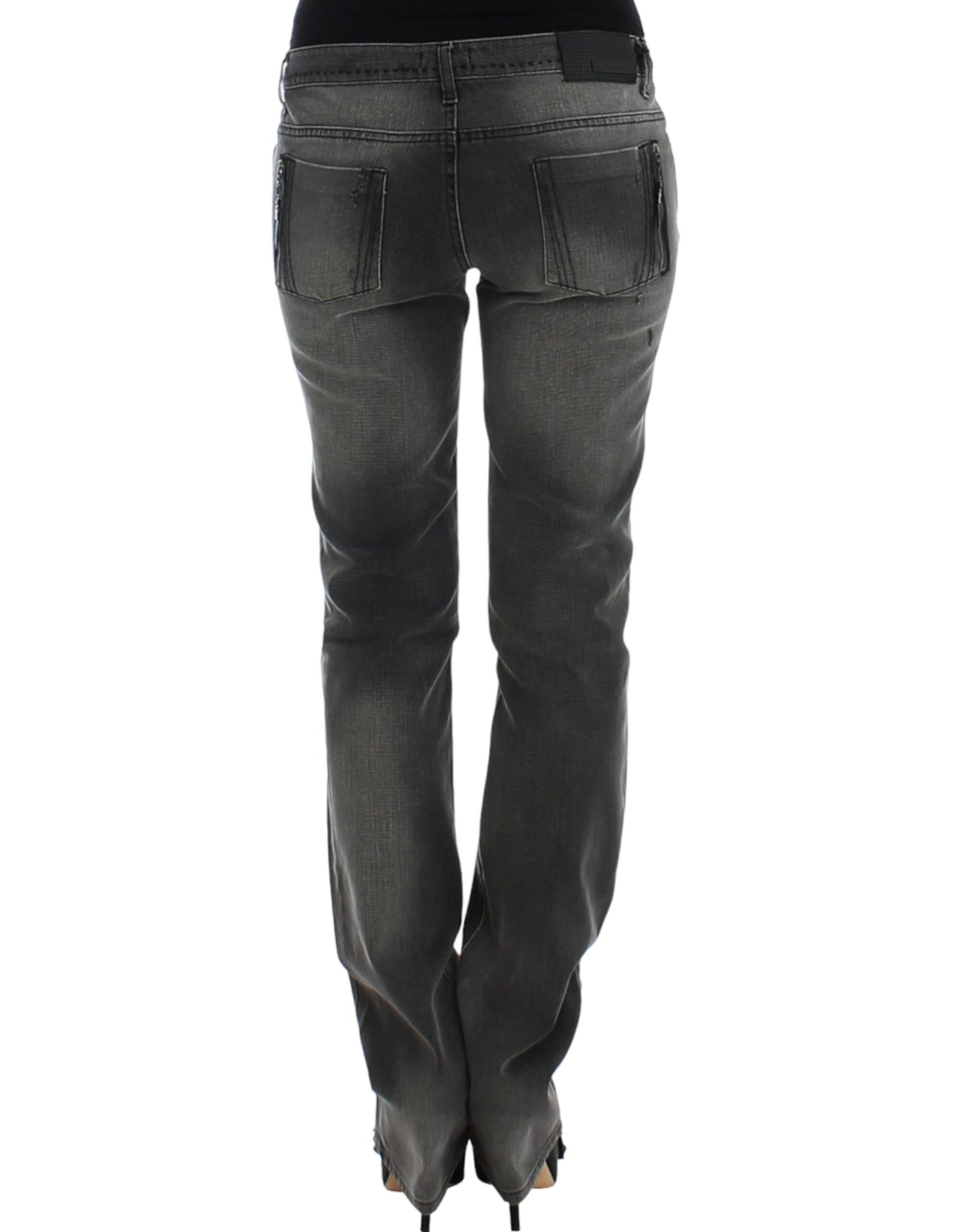 Chic Gray Straight Leg Denim Delight - SEHABRANDS