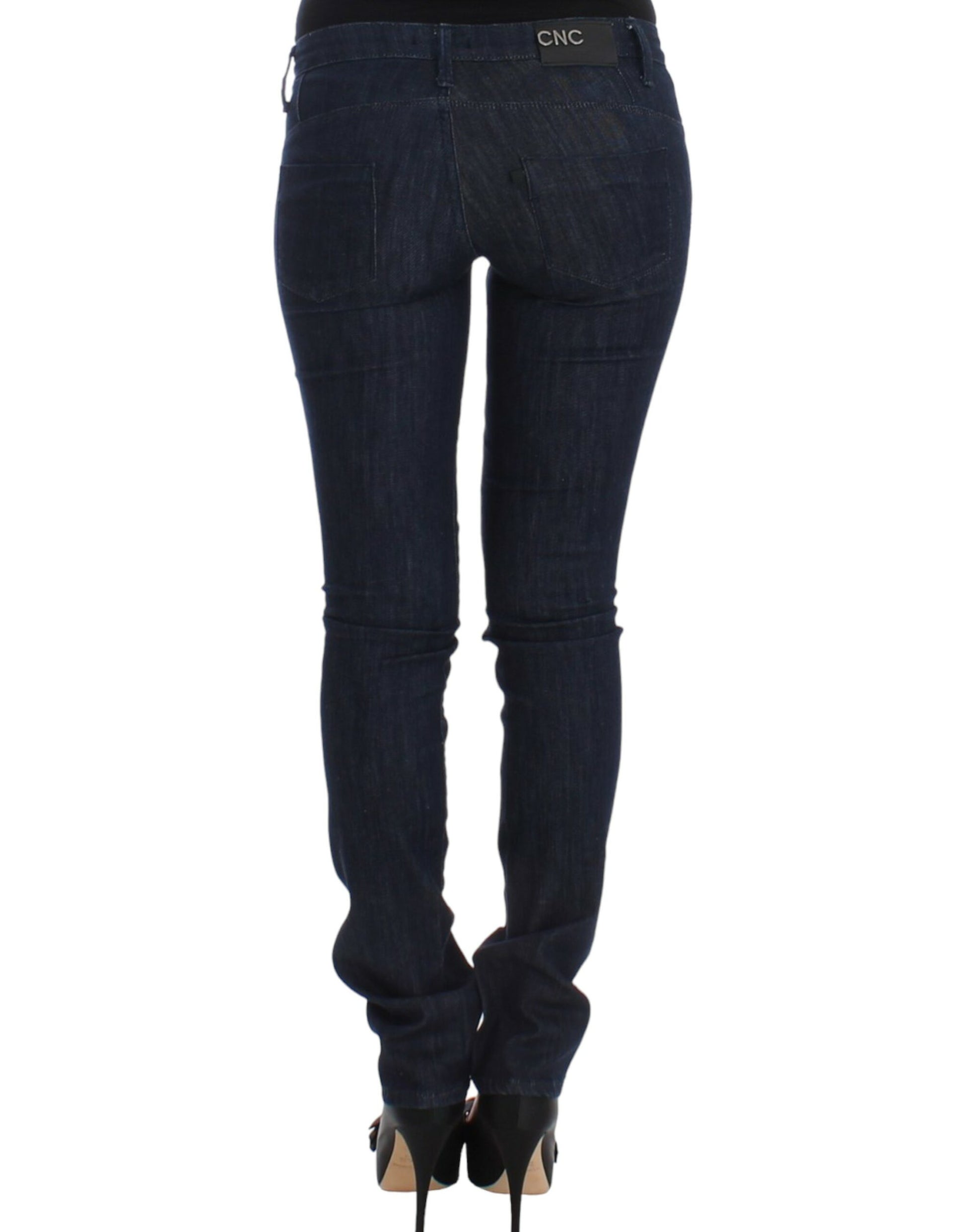 Chic Dark Blue Skinny Leg Jeans - SEHABRANDS