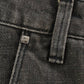 Sleek Gray Straight Leg Distressed Jeans - SEHABRANDS