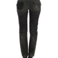 Sleek Gray Straight Leg Distressed Jeans - SEHABRANDS