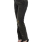 Sleek Gray Straight Leg Distressed Jeans - SEHABRANDS