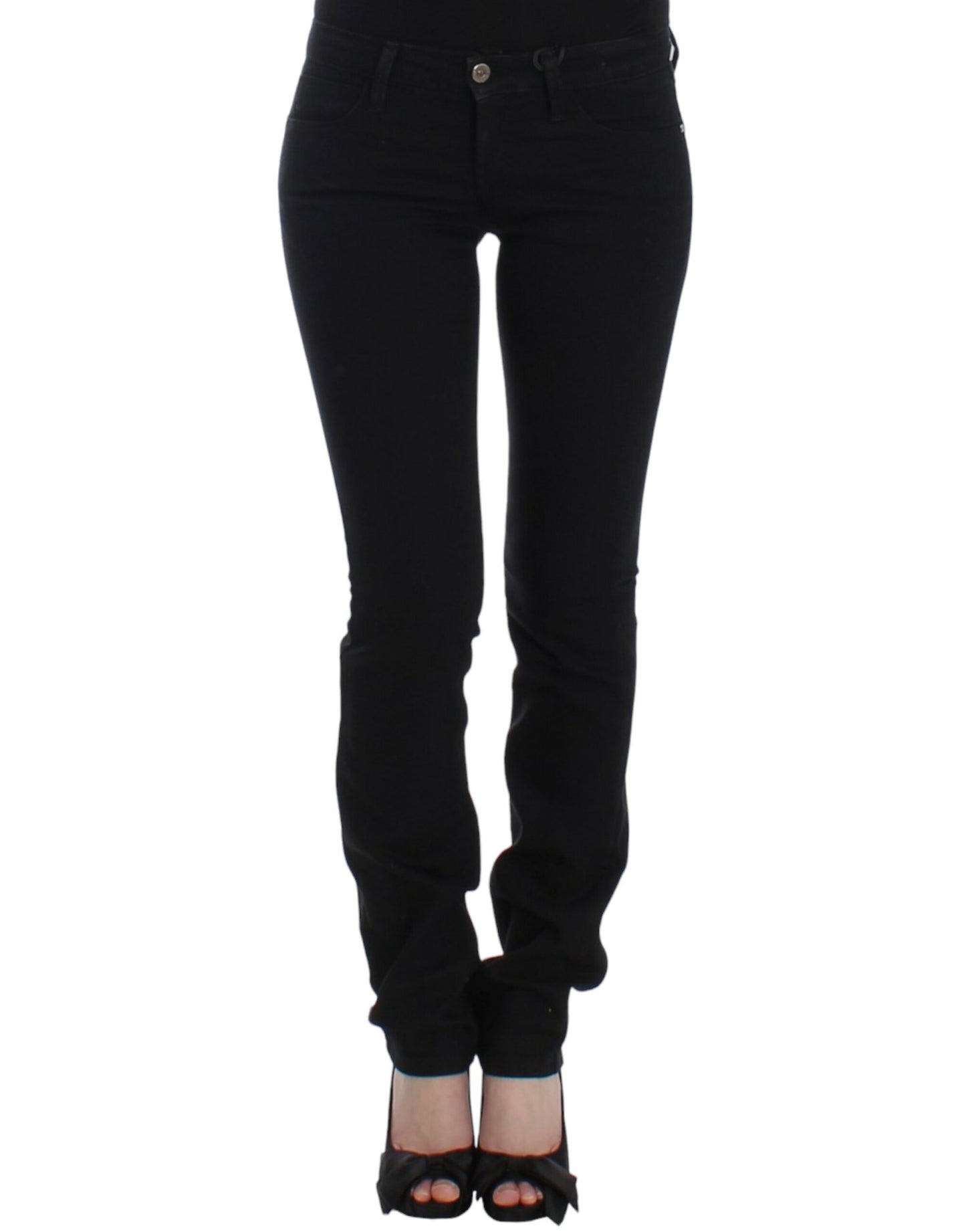 Elegant Black Straight Leg Jeans - SEHABRANDS