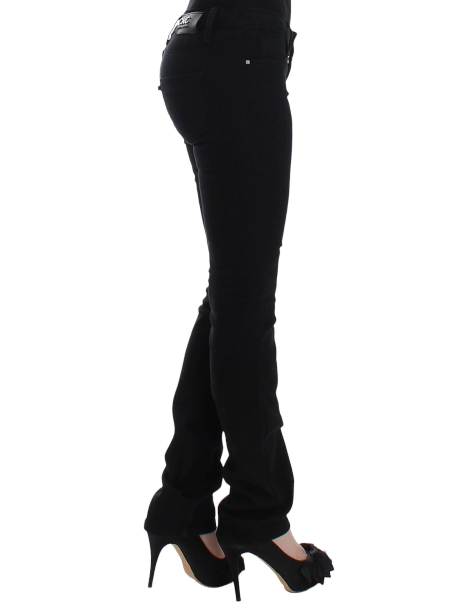 Elegant Black Straight Leg Jeans - SEHABRANDS