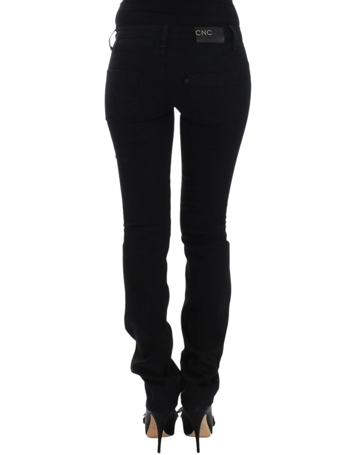 Elegant Black Straight Leg Jeans - SEHABRANDS