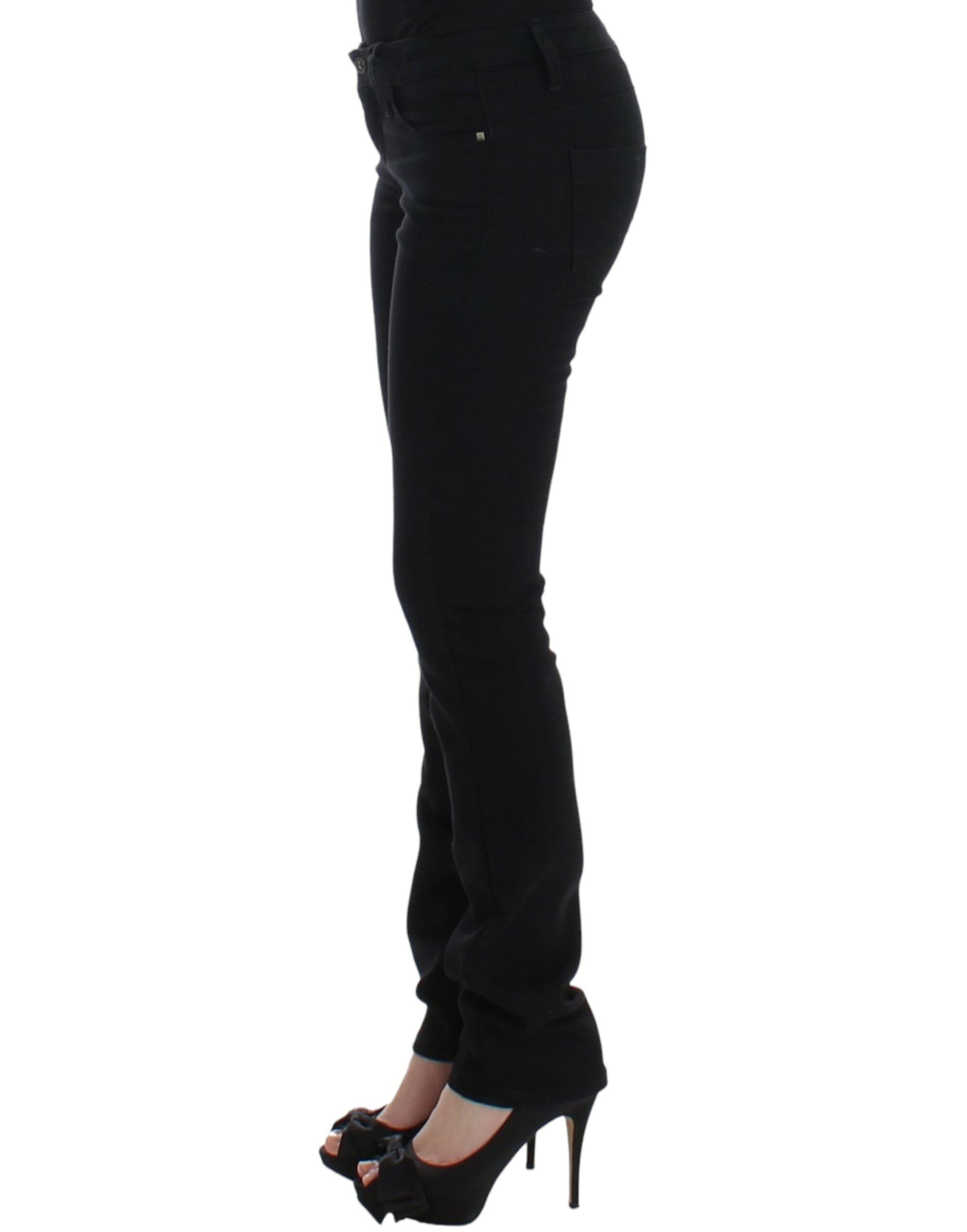 Elegant Black Straight Leg Jeans - SEHABRANDS