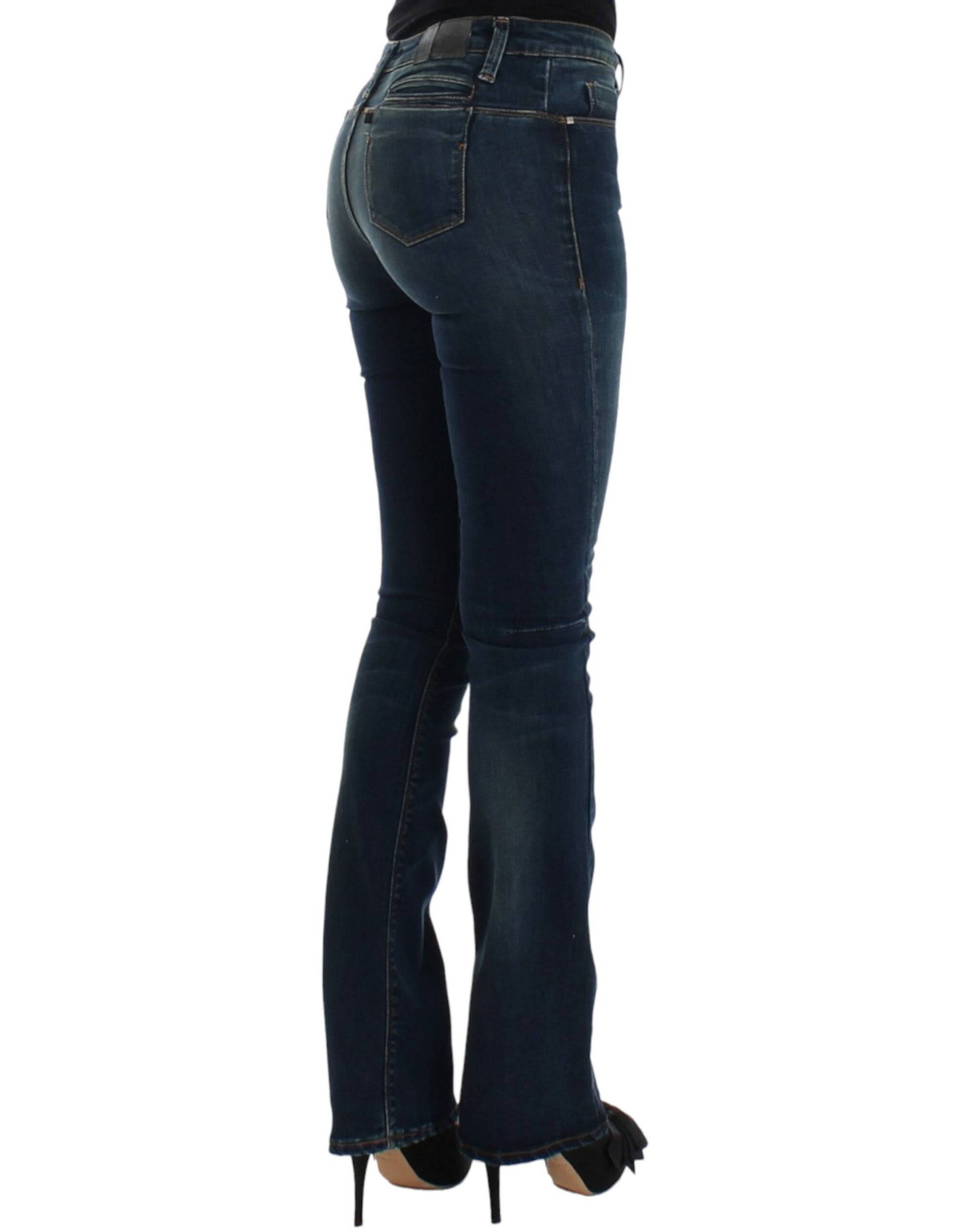 Chic Blue Straight Leg Designer Jeans - SEHABRANDS