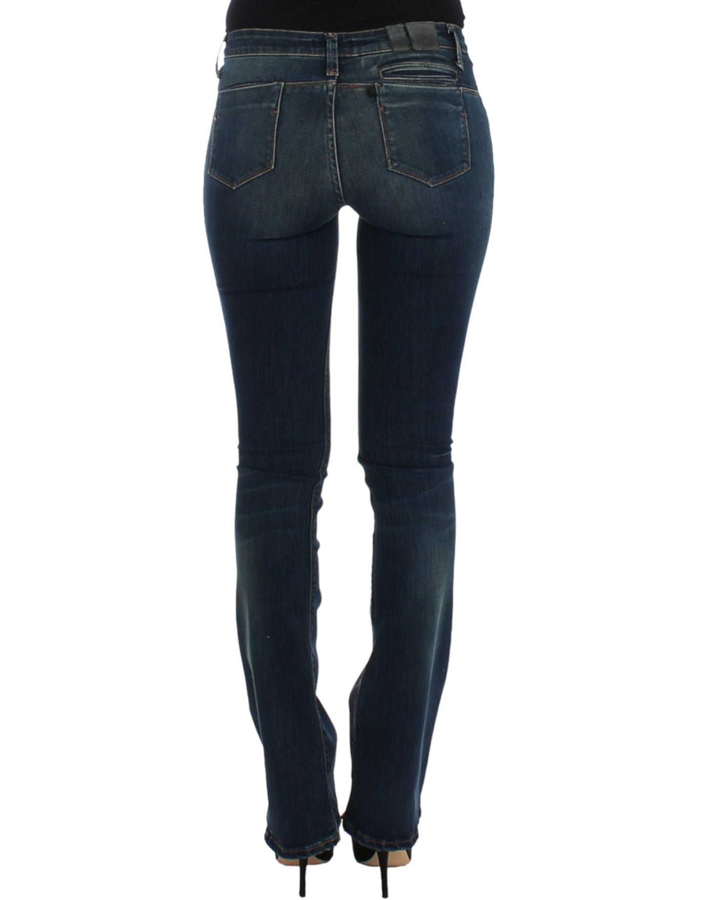 Chic Blue Straight Leg Designer Jeans - SEHABRANDS