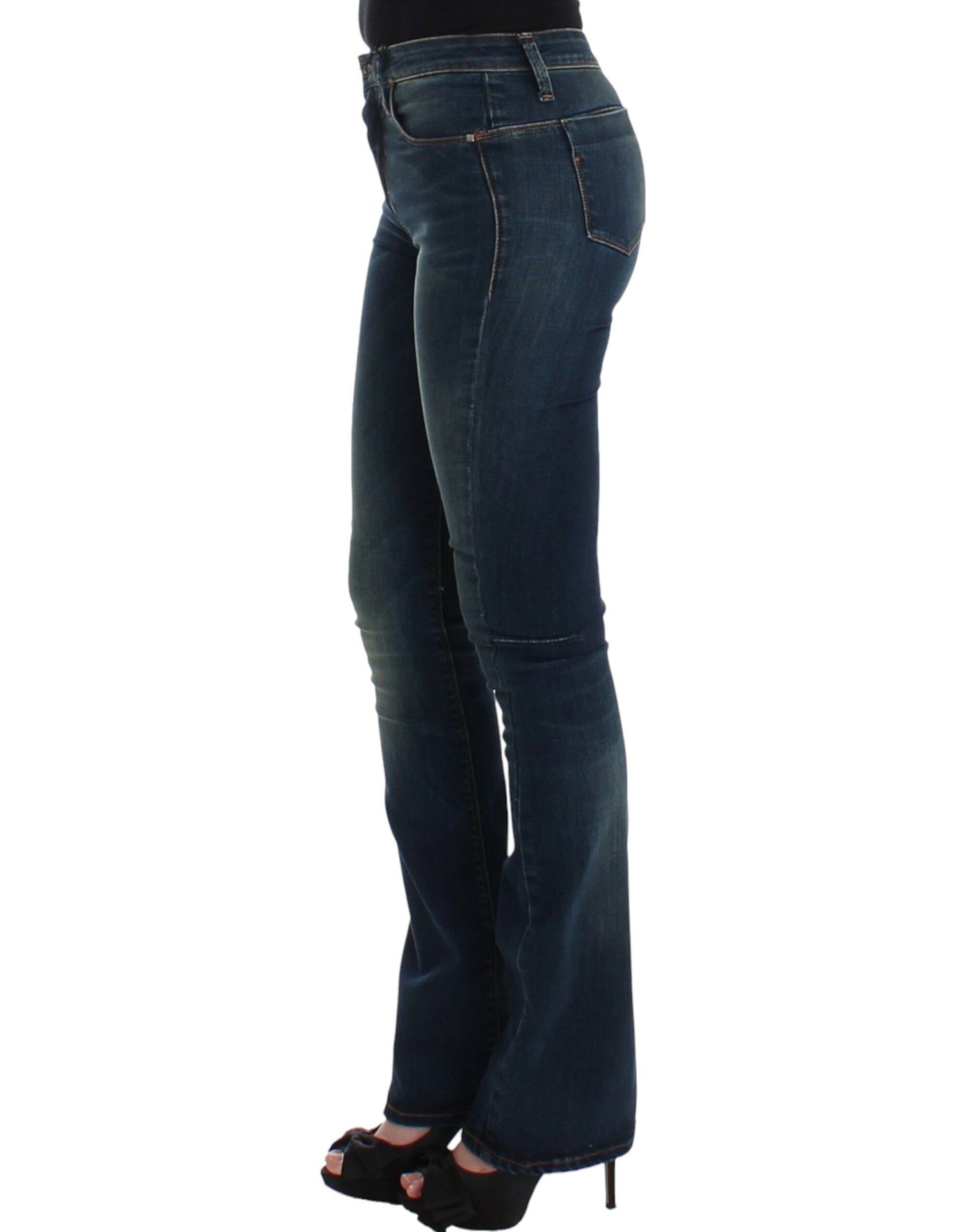 Chic Blue Straight Leg Designer Jeans - SEHABRANDS