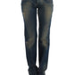 Chic Straight Leg Blue Denim Jeans - SEHABRANDS