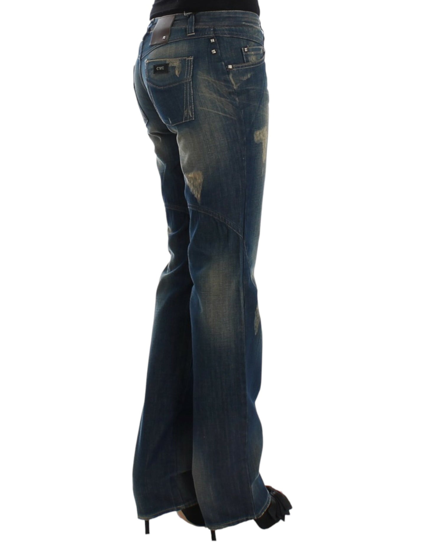 Chic Straight Leg Blue Denim Jeans - SEHABRANDS