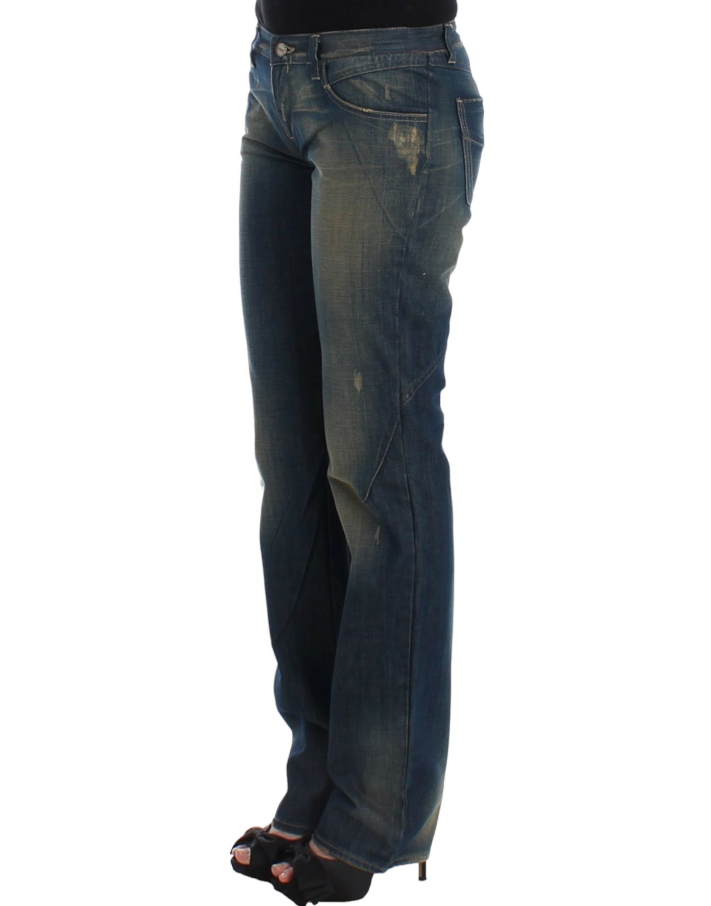 Chic Straight Leg Blue Denim Jeans - SEHABRANDS