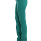 Chic Green Straight Leg Jeans for Sophisticated Style - SEHABRANDS