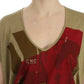 Chic Green Multicolor Print V-Neck Tee - SEHABRANDS