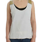 Elegant Monochrome Sleeveless Top with Gold Accents - SEHABRANDS