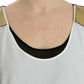 Elegant Monochrome Sleeveless Top with Gold Accents - SEHABRANDS