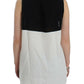 Elegant Monochrome Sleeveless Top with Gold Accents - SEHABRANDS