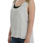 Elegant Monochrome Sleeveless Top with Gold Accents - SEHABRANDS