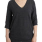 Chic V-Neck Alpaca Blend Short Sleeve Sweater - SEHABRANDS