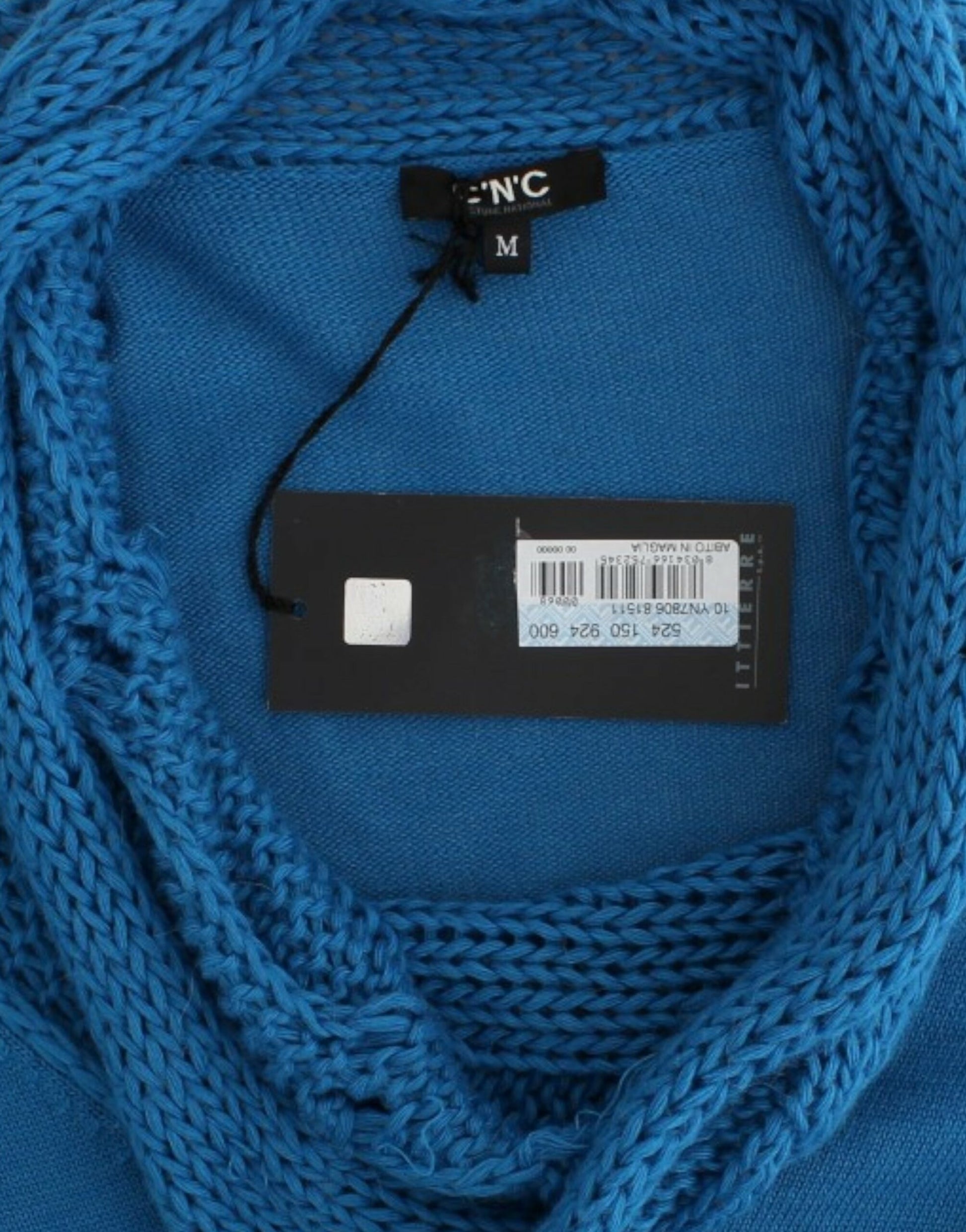 Chic Blue Scoop Neck Knit Sweater - SEHABRANDS