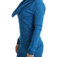 Chic Blue Scoop Neck Knit Sweater - SEHABRANDS