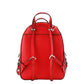 Jaycee Mini XS Bright Red Pebbled Leather Zip Pocket Backpack Bag - SEHABRANDS