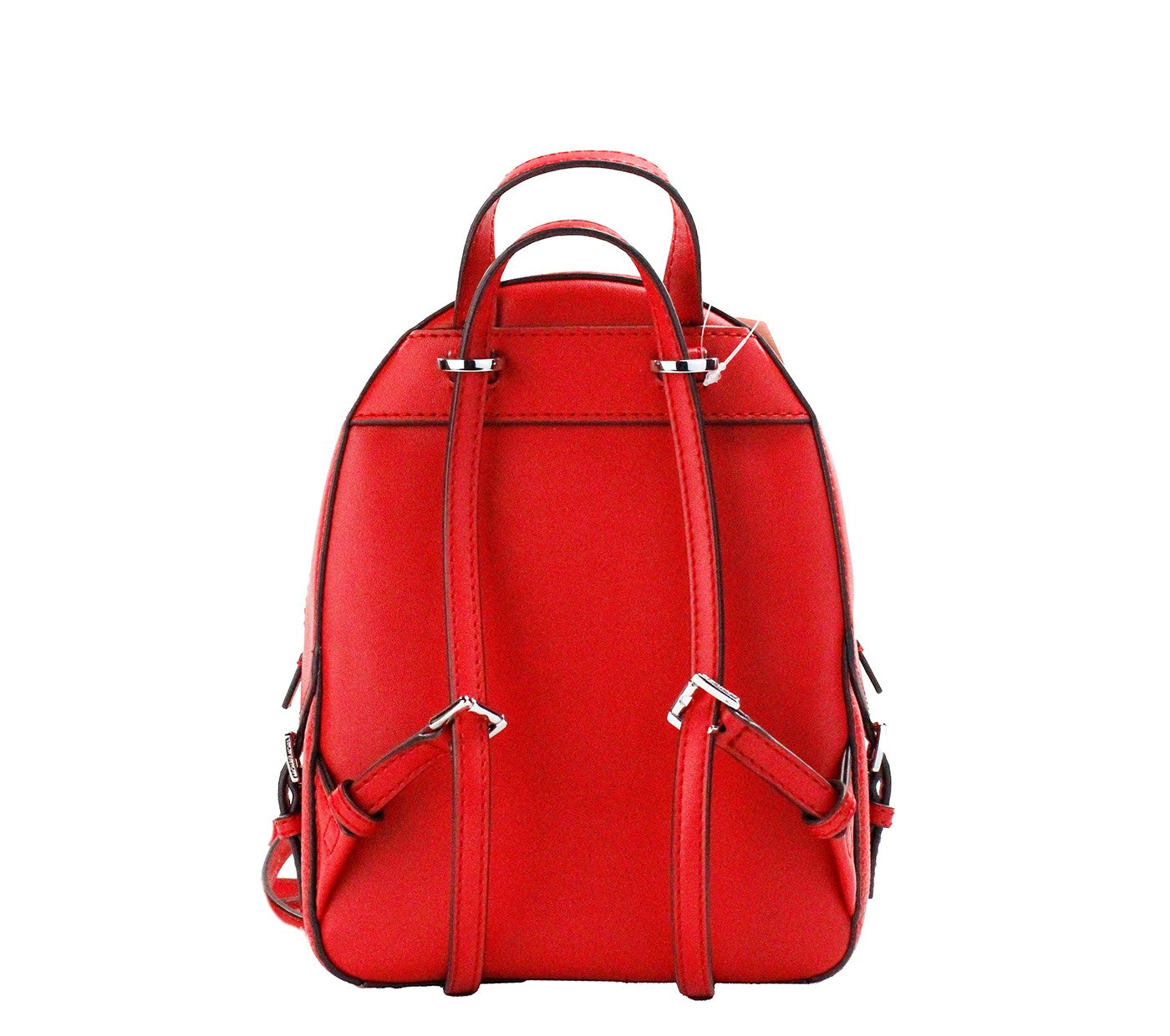 Jaycee Mini XS Bright Red Pebbled Leather Zip Pocket Backpack Bag - SEHABRANDS