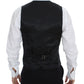 Dolce & Gabbana Chic Black Striped Wool Silk Dress Vest