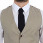 Dolce & Gabbana Elegant Beige Cotton Dress Vest