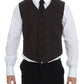 Dolce & Gabbana Elegant Brown Cotton Blend Dress Vest