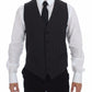 Dolce & Gabbana Elegant Gray Striped Dress Vest