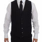 Dolce & Gabbana Elegant Black Striped Single Breasted Dress Vest