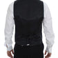 Dolce & Gabbana Elegant Black Striped Wool Dress Vest