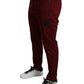 Dolce & Gabbana Maroon Cotton Stretch Jogger Pants