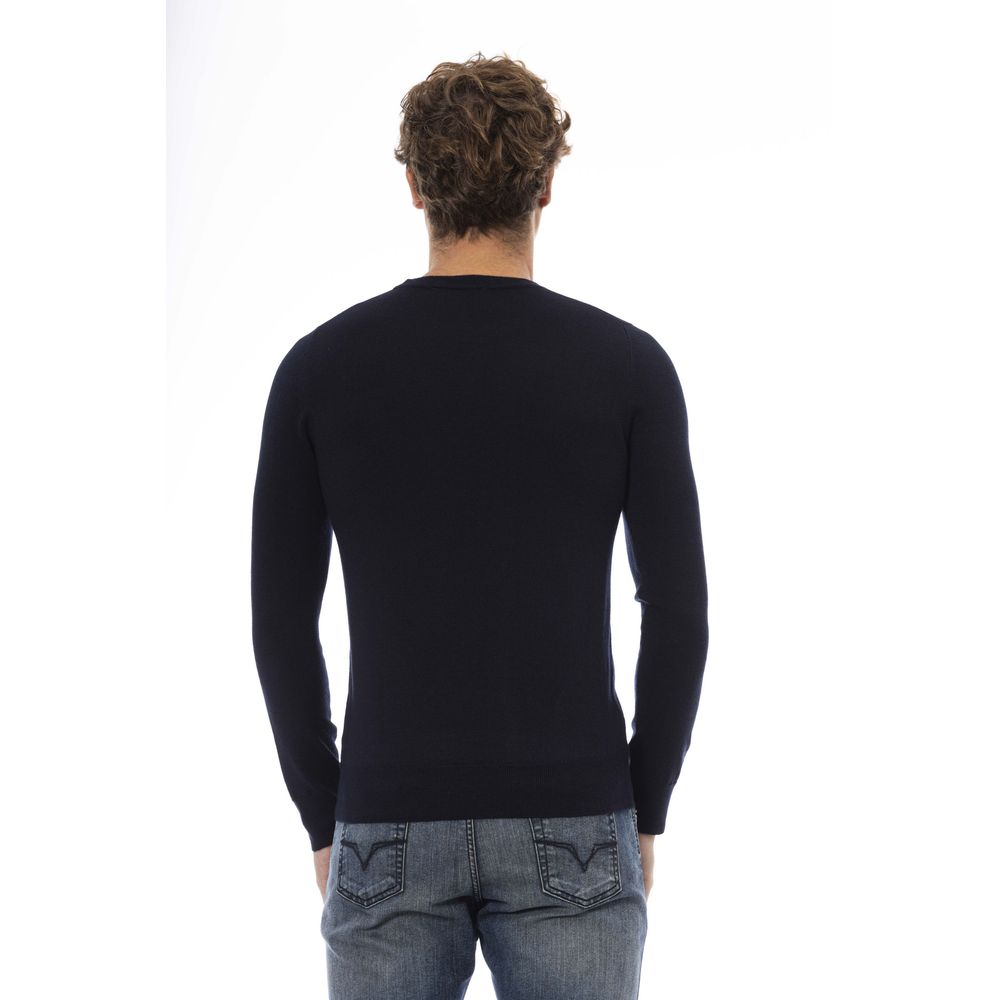 Blue Wool Men Sweater - SEHABRANDS