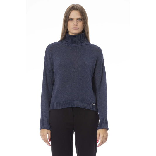 Blue Wool Women Sweater - SEHABRANDS