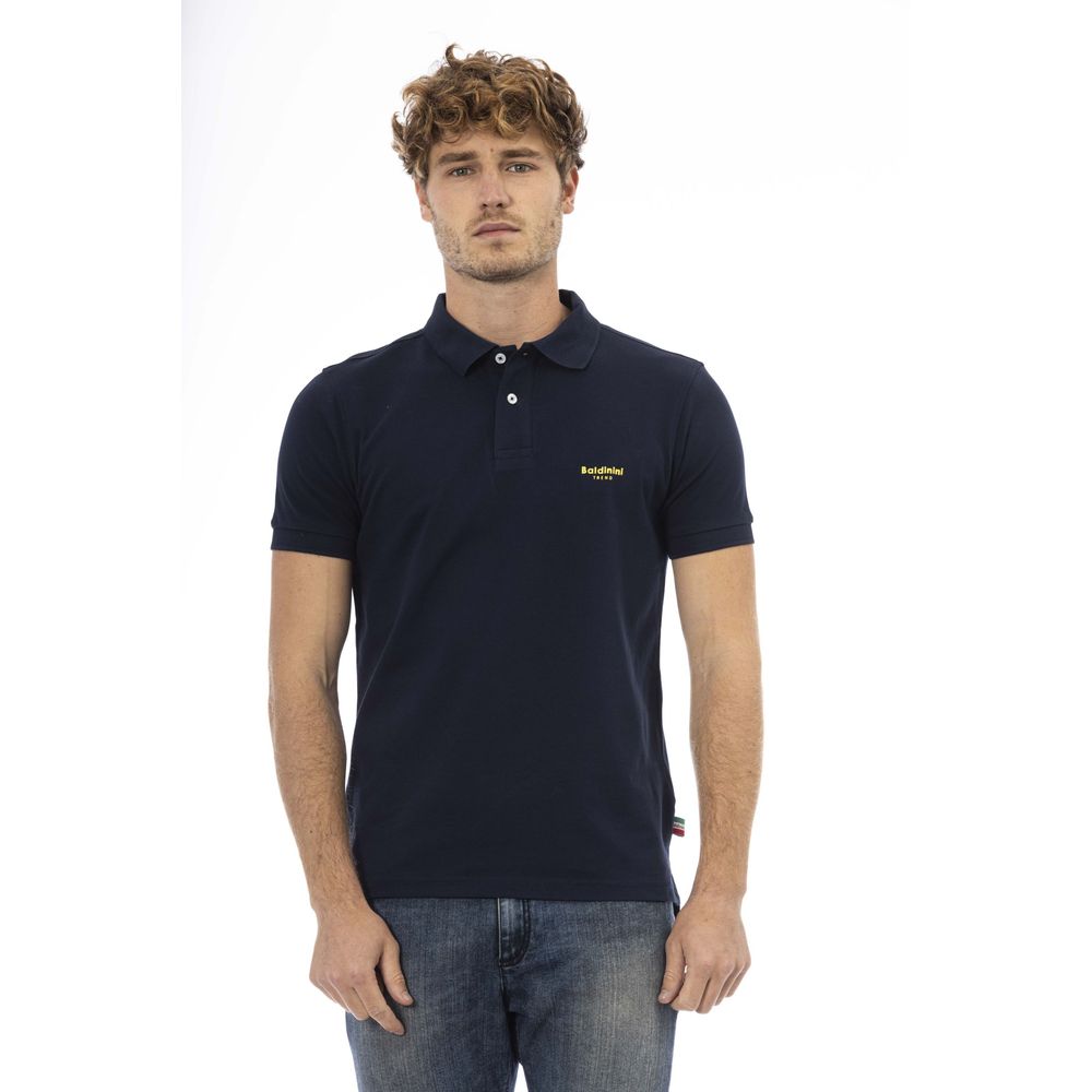 Blue Cotton Men Polo - SEHABRANDS