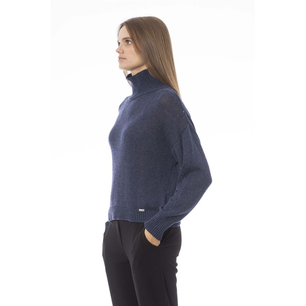 Blue Wool Women Sweater - SEHABRANDS