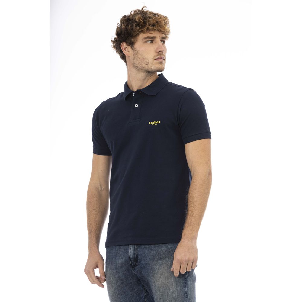 Blue Cotton Men Polo - SEHABRANDS