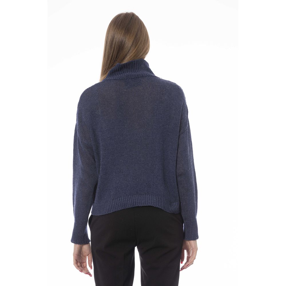 Blue Wool Women Sweater - SEHABRANDS