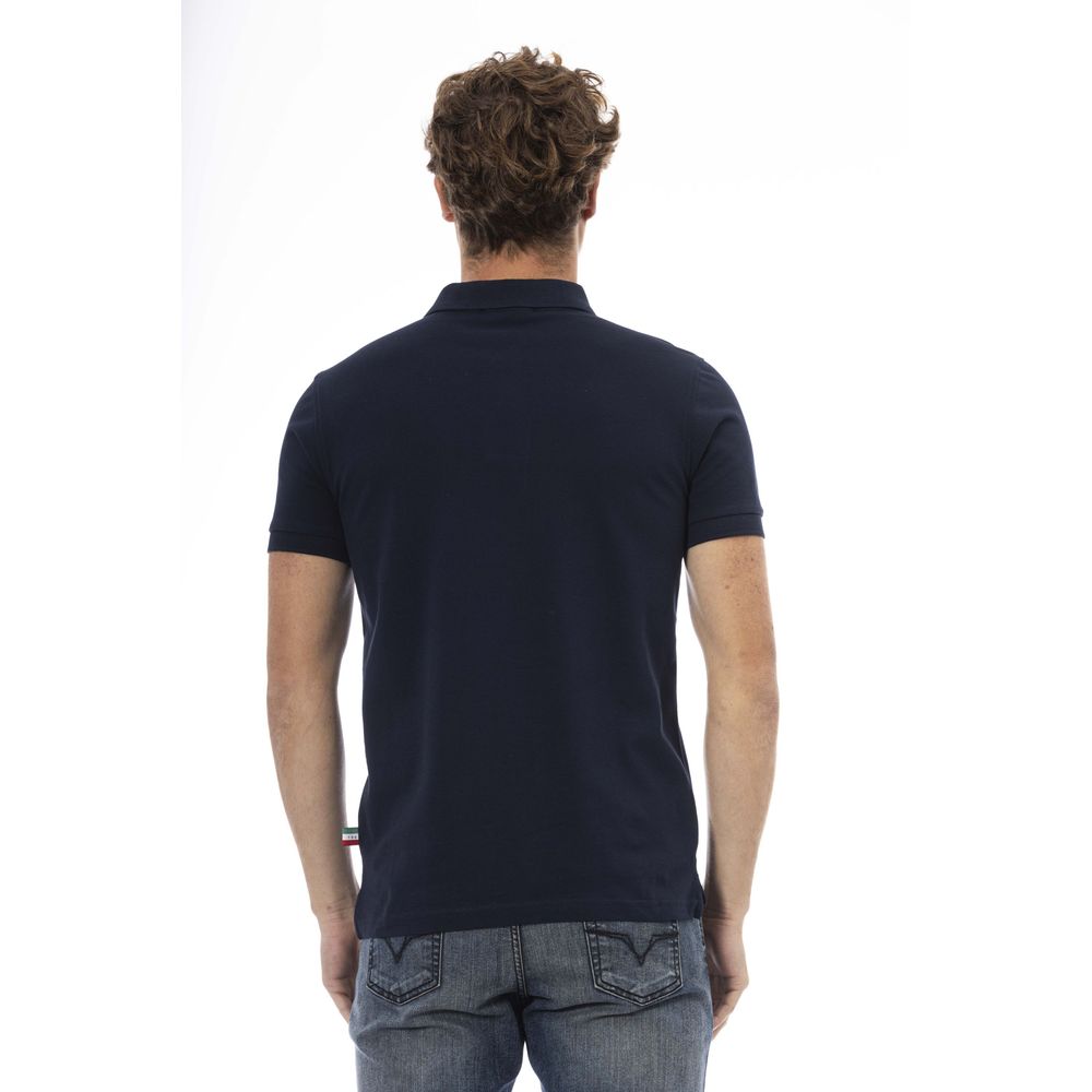 Blue Cotton Men Polo - SEHABRANDS