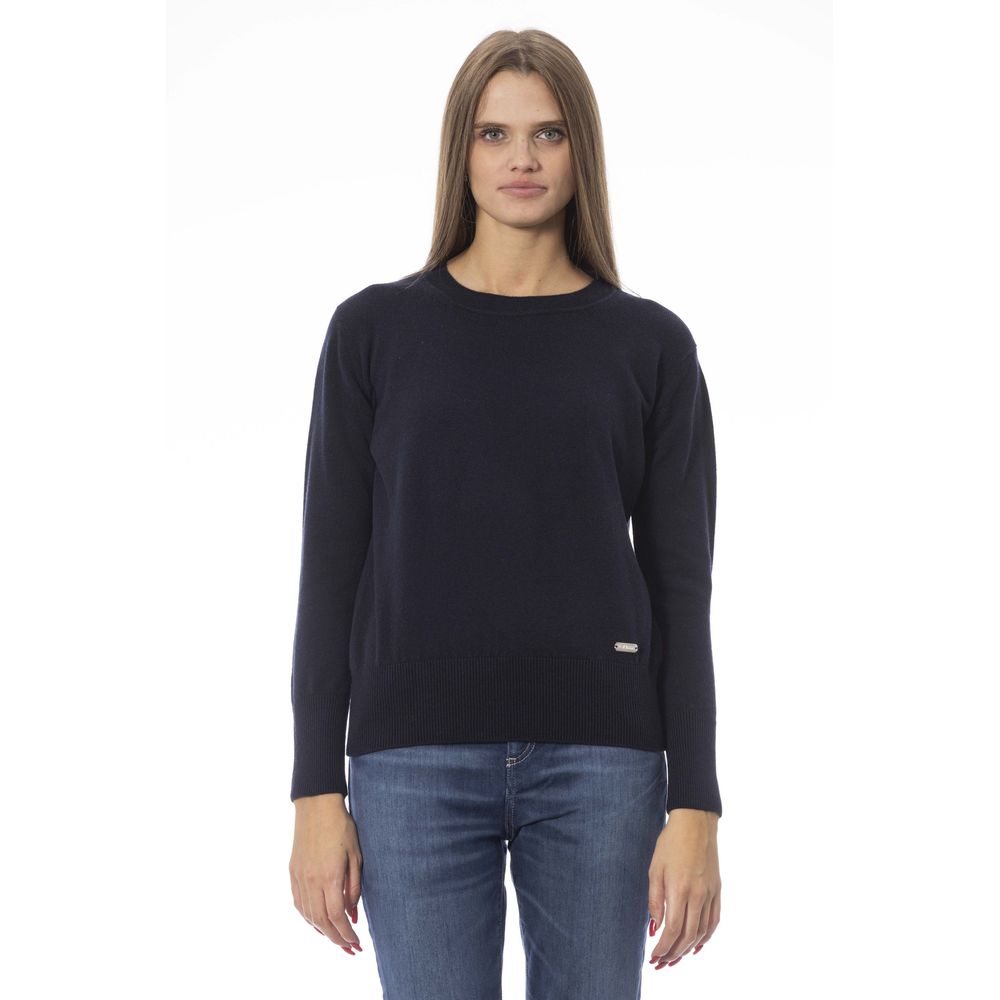 Blue Wool Women Sweater - SEHABRANDS