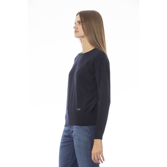 Blue Wool Women Sweater - SEHABRANDS