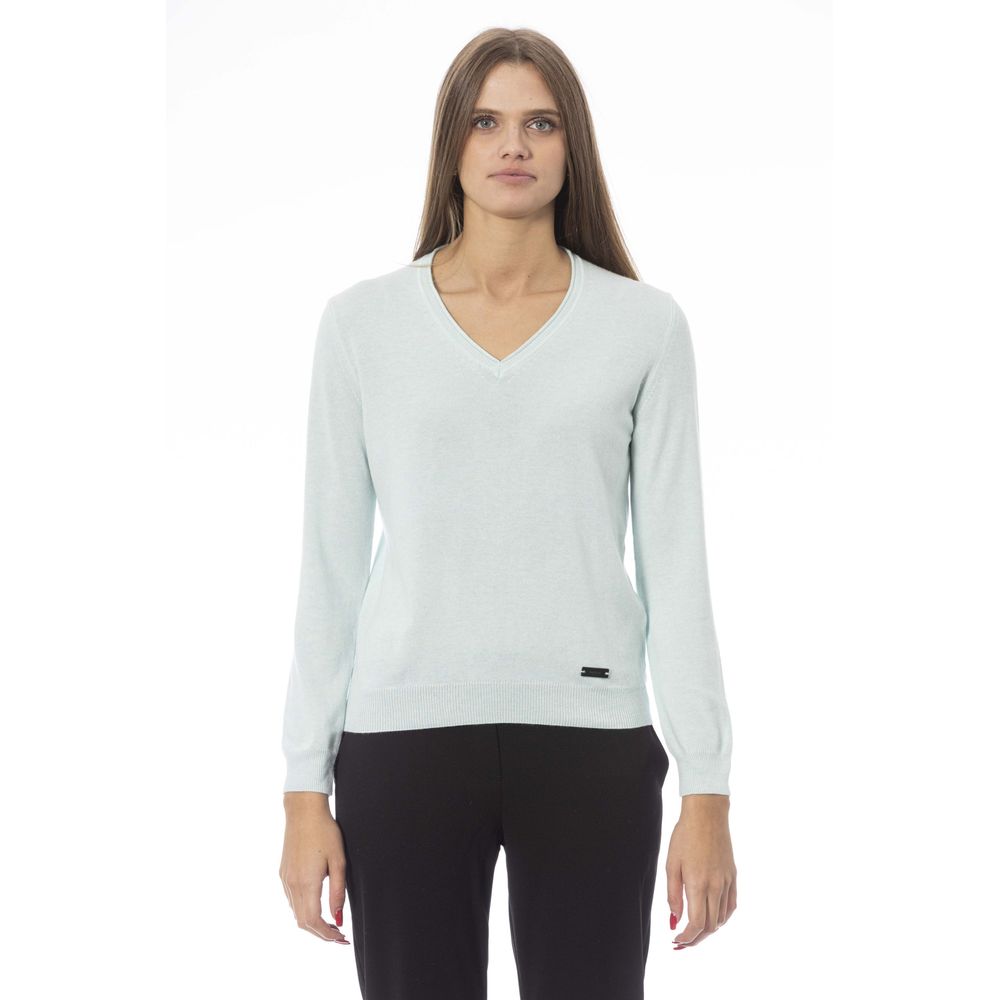 Light Blue Cashmere Women Sweater - SEHABRANDS