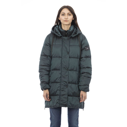 Green Polyester Women Jacket - SEHABRANDS