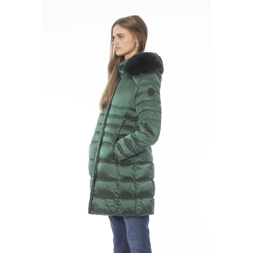 Green Polyester Women Jacket - SEHABRANDS