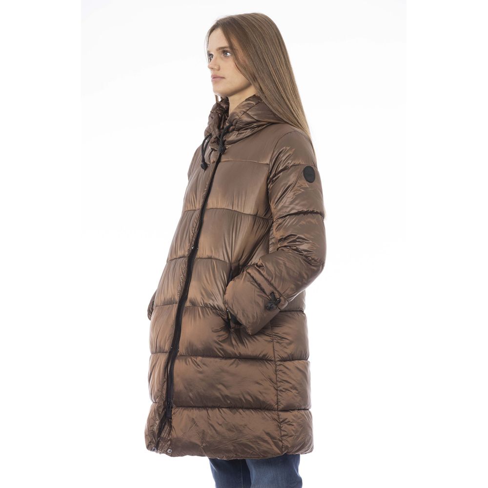 Brown Nylon Women Jacket - SEHABRANDS