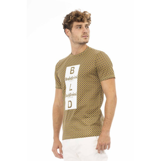 Yellow Cotton Men T-Shirt - SEHABRANDS